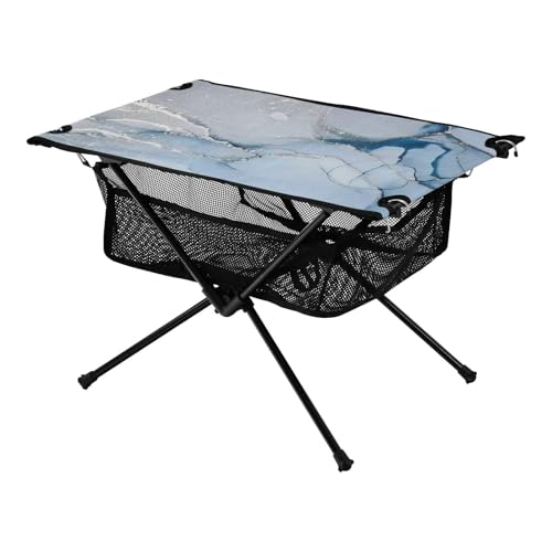 Klapptisch Camping Blau und Weiß Marmor Textur Rechteck Tragbarer Getränketisch mit Aufbewahrungstasche für Outdoor Küche Picknick Klapptisch Camping Blau und Weiß Marmor Textur Rechteck Tragbarer Getränketisch mit Aufbewahrungstasche für Outdoor Küche Picknick von Amooorous