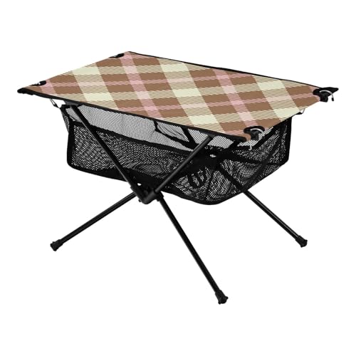 Klapptisch Camping Plaid Stoff Muster Nahtlos Kompakt Oxford Picknicktisch mit Tragetasche für Outdoor Strand Grill BBQ Reisen von Amooorous