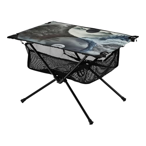 Kurzer faltbarer Tisch schwarz und weiß Tai Chi zusammenklappbar tragbarer Strandtisch mit Tragetasche für Grillparty Camping Kurzer faltbarer Tisch schwarz und weiß Tai Chi zusammenklappbar tragbarer Strandtisch mit Tragetasche für Grillparty Camping von Amooorous