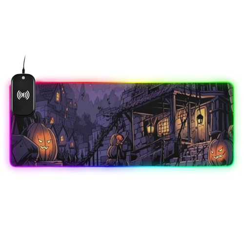 Lila Halloween Wireless Charging Leuchtende Computer-Tierunterlage Schreibtisch Tier Matte Großes Mauspad Gaming Große Schreibtische 80 x 30 cm Lila Halloween Wireless Charging Leuchtende Computer-Tierunterlage Schreibtisch Tier Matte Großes Mauspad Gaming Große Schreibtische 80 x 30 cm von Amooorous