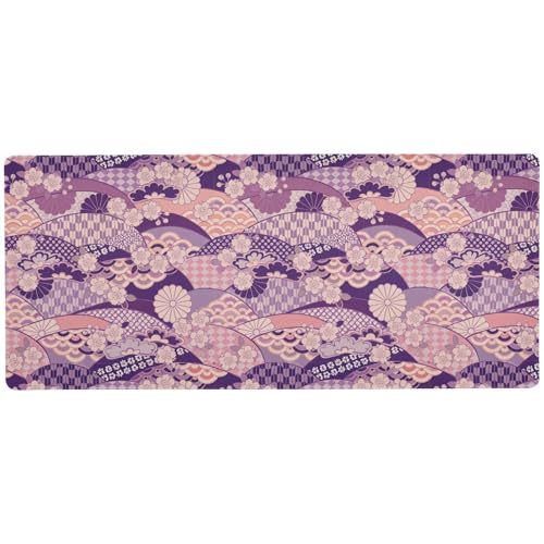 Lila japanische Zephyr Kirschblüten lange große Mauspads für den Schreibtisch, glattes Schreibtisch-Mauspad, 80 x 30 cm Lila japanische Zephyr Kirschblüten lange große Mauspads für den Schreibtisch, glattes Schreibtisch-Mauspad, 80 x 30 cm von Amooorous