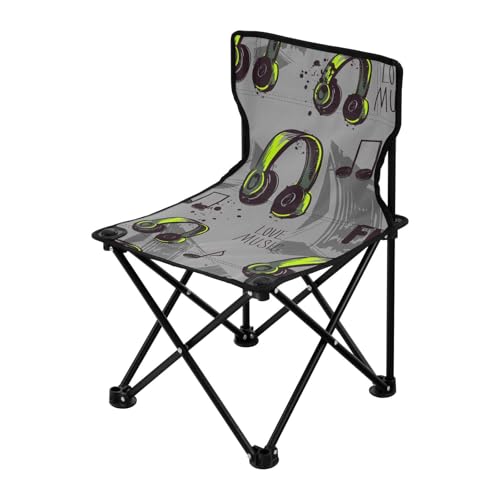 Love Music Fun 80er Jahre Packbare Campingstühle für Erwachsene Ultraleichte Faltbare Stühle Indoor Tragetasche Inklusive Reisestuhl für Camping Outdoor von Amooorous