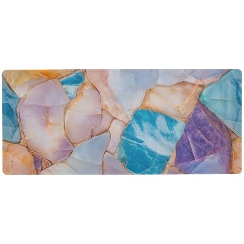 Marmorsteine, schlichte, minimalistische, wasserdichte Schreibtischunterlage für Tastatur und Maus für Studio, großes Gaming-Mauspad, 80 x 30 cm von Amooorous