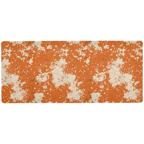 Mauspad für Schreibtisch, tragbar, Retro, Orange, Weiß, meliert, 80 x 30 cm Mauspad für Schreibtisch, tragbar, Retro, Orange, Weiß, meliert, 80 x 30 cm von Amooorous