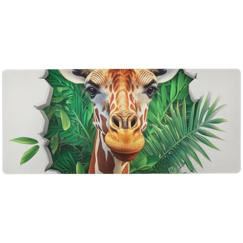 Mauspad mit 3D-Loch, weiße Wandmaus, Giraffe, rutschfest, zum Schreiben, waschbar, Mauspad für Schreibtisch, 80 x 30 cm Mauspad mit 3D-Loch, weiße Wandmaus, Giraffe, rutschfest, zum Schreiben, waschbar, Mauspad für Schreibtisch, 80 x 30 cm von Amooorous