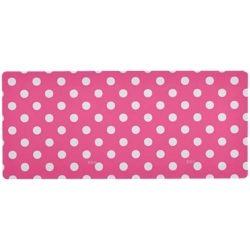 Mauspad mit Cartoon-Punkten, waschbar, für Schreibtisch, Gaming, Reisen, modernes Mauspad, 80 x 30 cm, Hot Pink Mauspad mit Cartoon-Punkten, waschbar, für Schreibtisch, Gaming, Reisen, modernes Mauspad, 80 x 30 cm, Hot Pink von Amooorous
