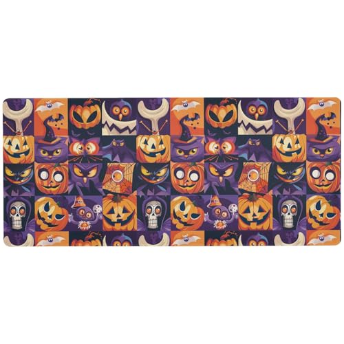 Mauspad mit Halloween-Elementen, auffälliges Büro-Mauspad für den Schreibtisch, multifunktional, groß, Gaming-Mauspad, 80 x 30 cm von Amooorous