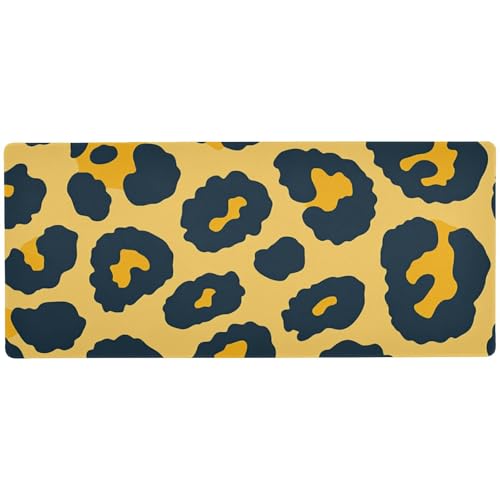 Mauspad mit Leopardenmuster, goldfarben, schwarz, groß, für Zuhause, Büro, cooles Schreibtisch-Mauspad, 80 x 30 cm Mauspad mit Leopardenmuster, goldfarben, schwarz, groß, für Zuhause, Büro, cooles Schreibtisch-Mauspad, 80 x 30 cm von Amooorous