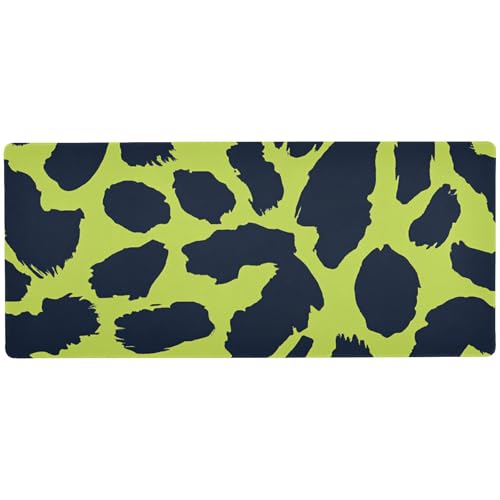 Mauspad mit Leopardenmuster, wasserdicht, für Gaming, modernes Schreibtisch-Mauspad, 80 x 30 cm, Limettengrün und Marineblau Mauspad mit Leopardenmuster, wasserdicht, für Gaming, modernes Schreibtisch-Mauspad, 80 x 30 cm, Limettengrün und Marineblau von Amooorous