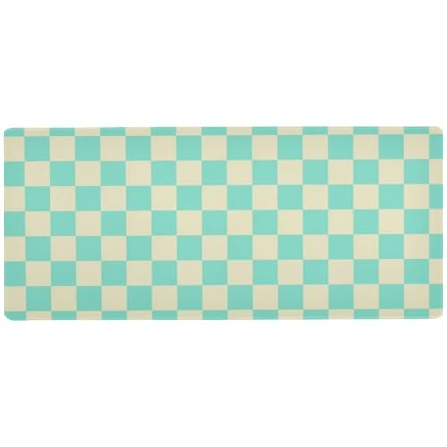 Mauspad mit Schachbrettmuster, schmal, groß, für Schreibtisch, unwaschbar, groß, 80 x 30 cm, Gelbgrün Mauspad mit Schachbrettmuster, schmal, groß, für Schreibtisch, unwaschbar, groß, 80 x 30 cm, Gelbgrün von Amooorous