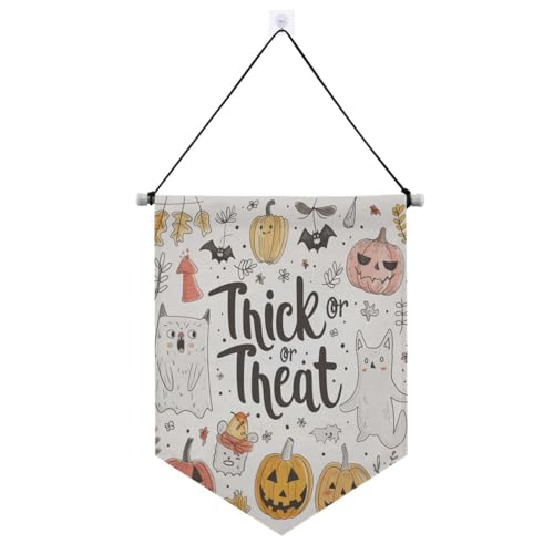 Niedliche Kritzelei-Zeichnungen, elfenbeinfarbene Banner zum Aufhängen mit Teleskopstange, Partydekorationen für Türen, Wände, Fenster, Gärten, Hof, Banderinen für Fiestas von Amooorous