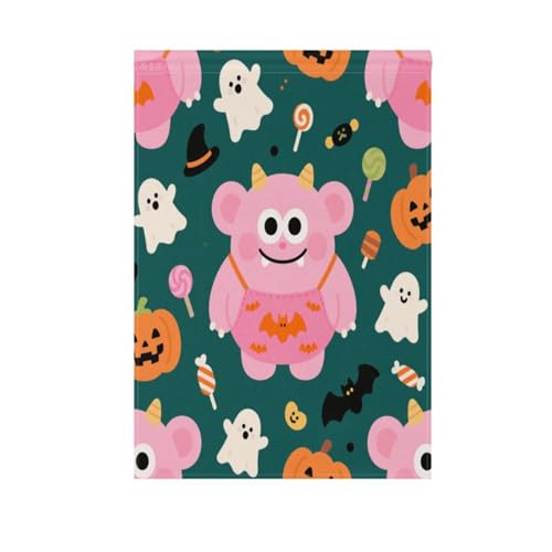 Niedliches rosa Monster für Halloween, Frühling, Outdoor-Flaggen, Thanksgiving-Banner für Outdoor-Dekoration, 71 x 101 cm, doppelseitig Niedliches rosa Monster für Halloween, Frühling, Outdoor-Flaggen, Thanksgiving-Banner für Outdoor-Dekoration, 71 x 101 cm, doppelseitig von Amooorous