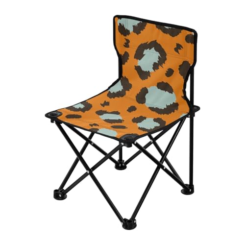 Orange Leopard Faltbarer Campingstuhl Ultraleicht Strandkorb Rucksack inklusive Tragetasche Reisestühle für Erwachsene für Konzert Indoor von Amooorous