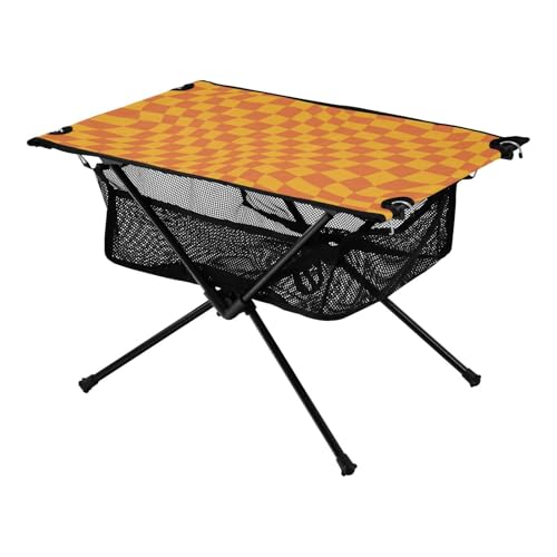 Outdoor Klapptisch Orange Unregelmäßiges Design Quadratisch Leicht Oxford Picknick Tragbarer Tisch mit Tragetasche für Outdoor Kochen Picknick Camping Reisen von Amooorous