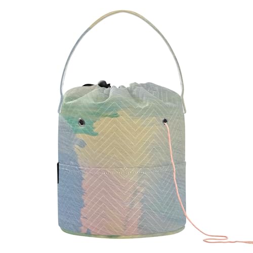 Pfirsichblaue Blume Meer Textur Häkelaufbewahrung Häkeln Stricktasche Tragbare Aufbewahrungstasche für Strickwerkzeuge Häkelbedarf Pfirsichblaue Blume Meer Textur Häkelaufbewahrung Häkeln Stricktasche Tragbare Aufbewahrungstasche für Strickwerkzeuge Häkelbedarf von Amooorous