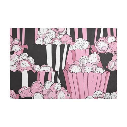 Pink-schwarze Cartoon-Kaffeematte aus Leder, wasserabsorbierend, für Theke Pink-schwarze Cartoon-Kaffeematte aus Leder, wasserabsorbierend, für Theke von Amooorous