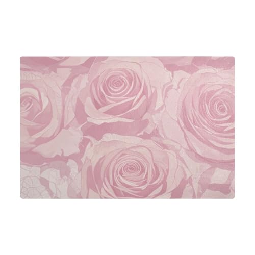 Romantische rosa Rosenblüten Kaffeematten für Arbeitsplatte, Leder, wasserabsorbierend, schnell trocknende Matten für Theke Romantische rosa Rosenblüten Kaffeematten für Arbeitsplatte, Leder, wasserabsorbierend, schnell trocknende Matten für Theke von Amooorous