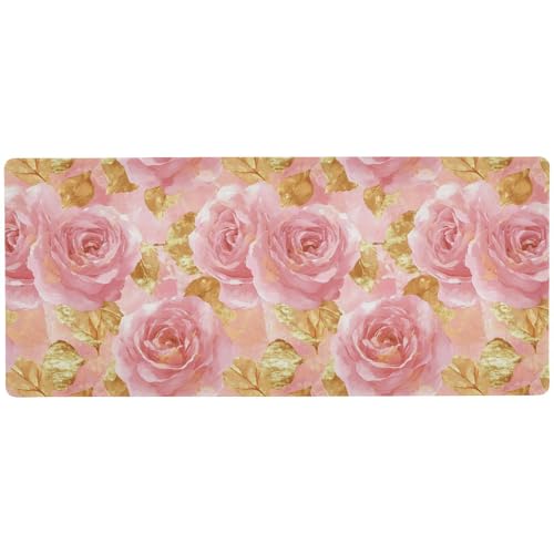 Rutschfeste Mauspads für Schreibtisch, Gaming für den Schreibtisch, glatt, großes Gaming-Mauspad, 80 x 30 cm, Roségold Rutschfeste Mauspads für Schreibtisch, Gaming für den Schreibtisch, glatt, großes Gaming-Mauspad, 80 x 30 cm, Roségold von Amooorous