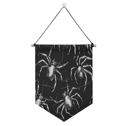 Scream Spiders schwarz-weißes Hängebanner mit Teleskopstange Banner Flaggen Partybanner und Dekorationen für Festivals und besondere Tage Banderitas Para Fiestas Scream Spiders schwarz-weißes Hängebanner mit Teleskopstange Banner Flaggen Partybanner und Dekorationen für Festivals und besondere Tage Banderitas Para Fiestas von Amooorous