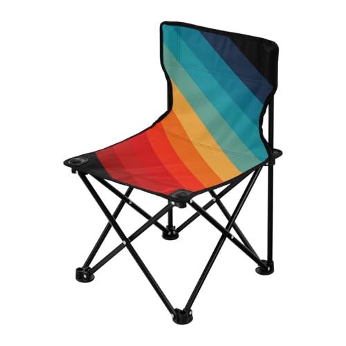 Simple Black with Rainbow Stripes Foldable Backpacking Camp Chair Ultralight Portable Beach Chairs for Traveling with Carrying Bag Lawn Chairs for Adults Heavy Duty for Hiking Indoor Simple Black with Rainbow Stripes Foldable Backpacking Camp Chair Ultralight Portable Beach Chairs for Traveling with Carrying Bag Lawn Chairs for Adults Heavy Duty for Hiking Indoor von Amooorous