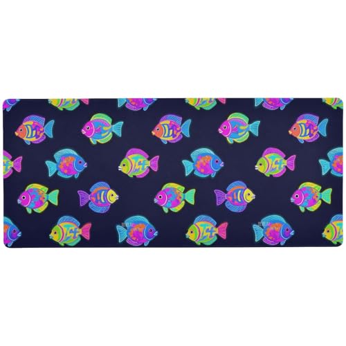 Sommer-Neon-Mauspad mit tropischen Fischen, tragbar, riesiges Mauspad für Schreibtische, praktisches Anime-Mauspad, 80 x 30 cm Sommer-Neon-Mauspad mit tropischen Fischen, tragbar, riesiges Mauspad für Schreibtische, praktisches Anime-Mauspad, 80 x 30 cm von Amooorous