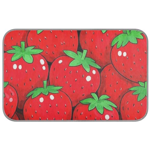 Süßes Cartoon-Obst-Erdbeeren, kühlendes Hundebett, selbstkühlend, waschbar, Katzenbett für Welpen, Outdoor, tragbar, Manta, Refrescante para perro, M von Amooorous