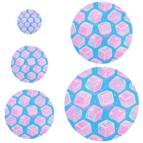 Summer Pink Ice Cube 5 Stück Schüssel Abdeckungen elastisch wiederverwendbar in 5 Größen Schüssel Abdeckungen Brot Sauerteig Deckel für lang anhaltende Frische von Amooorous