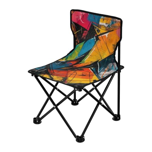 Surrealism kompakter, robuster Campingstuhl, leichter Strandstuhl, Rucksack mit Tragetasche, tragbarer Stuhl zum Warten in der Schlange für Sportcamp von Amooorous