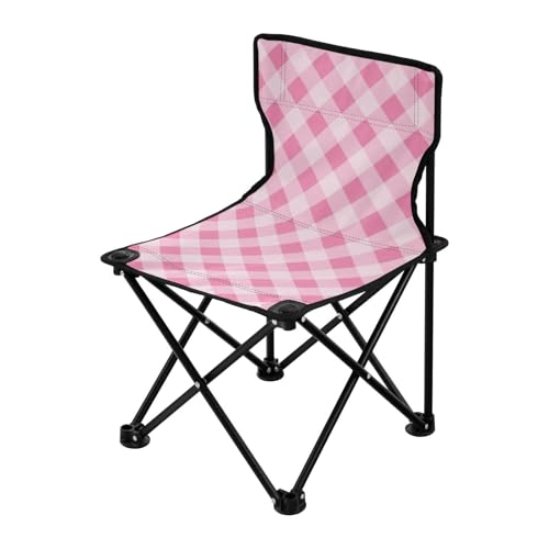 Tragbarer Campingstuhl, ultraleicht, faltbar, mit Tragetasche, Eis-Angelstühle für Angeln, Camping, Pfirsich und Weiß von Amooorous