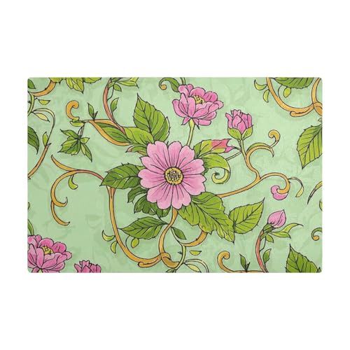 Vintage Rattan Leaf Print Flower Coffee Mat for Countertop Leather Absorbent Quick Coffee Placemats for Coffee Maker for Countertops Vintage Rattan Leaf Print Flower Coffee Mat for Countertop Leather Absorbent Quick Coffee Placemats for Coffee Maker for Countertops von Amooorous