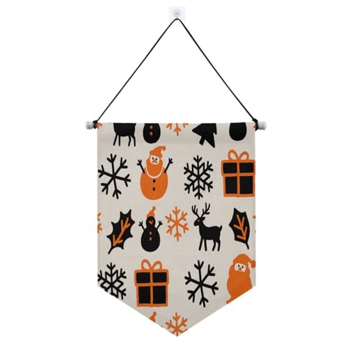 Weihnachtsbanner zum Aufhängen, mit Teleskopstange, Wanddekoration, für Festivals und besondere Anlässe, Bernstein, Orange, Schwarz Weihnachtsbanner zum Aufhängen, mit Teleskopstange, Wanddekoration, für Festivals und besondere Anlässe, Bernstein, Orange, Schwarz von Amooorous