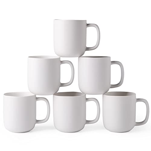 AmorArc Kaffeebecher-Set aus Keramik, 400 ml, mit großem Griff und gewelltem Rand für Latte/heißen Kakao, Tee, stilvolle Kaffeetassen für Männer und Frauen, ofen-, spülmaschinen- und von AmorArc