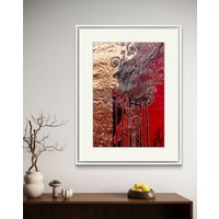 Fire Dragon Spirit Visionary Art | Red & Gold Mystical Guardian Alina Moraru Original Painting von AmorFineArts