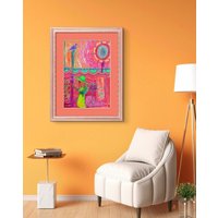 Green Hat Afternoon | Vibrant Summer Drawing Colorful Joyful Art On Paper Green Hat Afternoon | Vibrant Summer Drawing Colorful Joyful Art On Paper von AmorFineArts