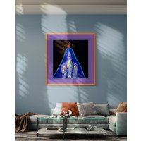 The Keeper Of Inner Flame - Sacred Feminine Spirit Art | Psychedelic Visionary Illustration Neon Mystic Lotus Guardian von AmorFineArts