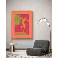 Window Game | Surreal Playful Drawing Neon Joy & Movement Art von AmorFineArts