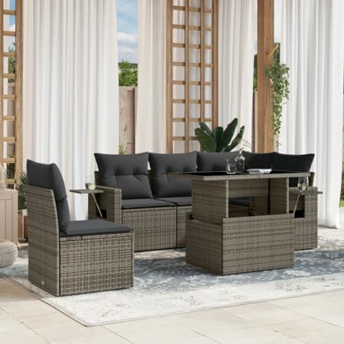 Amorsee Balkon Lounge Klein Verstellbare Tischplatte Balkon Sofa Rattan Gartensofa Gartenlounge Ecklounge Ecksofa Lounge Möbel Outdoor Loungemöbel Balkonsofa Gartenmöbel Balkonmöbel von Amorsee