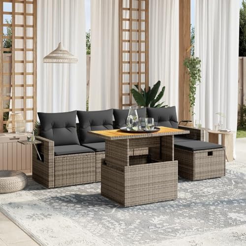 Amorsee Balkon Lounge Klein Verstellbare Tischplatte Balkon Sofa Rattan Gartensofa Gartenlounge Ecklounge Ecksofa Lounge Möbel Outdoor Loungemöbel Gartenmöbel Balkonmöbel Balkonsofa L Form von Amorsee