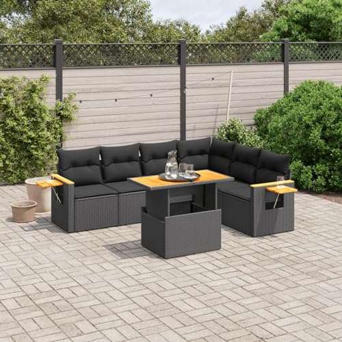 Amorsee Balkon Lounge Klein Verstellbare Tischplatte Balkon Sofa Rattan Gartensofa Gartenlounge Ecklounge Ecksofa Lounge Möbel Outdoor Loungemöbel Gartenmöbel Balkonmöbel Balkonsofa von Amorsee