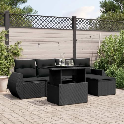 Amorsee Balkon Lounge Verstellbare Tischplatte Gartensofa L Form Loungemöbel Balkon Sofa Rattan Gartenlounge Klein Ecklounge Lounge Möbel Outdoor Gartenmöbel Ecksofa Balkonmöbel Balkonsofa von Amorsee