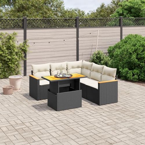 Amorsee Balkon Lounge Verstellbare Tischplatte Loungemöbel Balkon Sofa Rattan Gartensofa Gartenlounge Klein Ecklounge Lounge Möbel Outdoor Gartenmöbel Ecksofa Balkonmöbel Balkonsofa von Amorsee