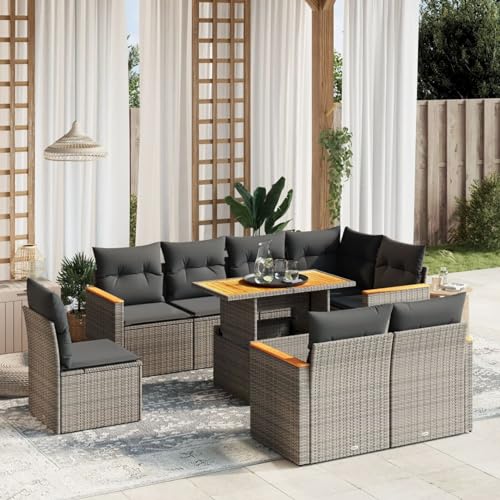 Amorsee Gartenlounge Groß XXL Verstellbare Tischplatte Lounge Möbel Outdoor Rattan Ecklounge Loungemöbel Set Gartensofa Garten Sofa Terrasse Gartenmöbel Set Terrassenmöbel Sitzgarnitur von Amorsee