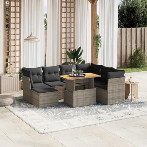 Amorsee Gartenlounge Verstellbare Tischplatte Ecklounge Loungemöbel Terrasse Gartengarnitur Rattan Lounge Möbel Outdoor Sofa Garten Gartensofa Terrassenmöbel Gartenmöbel Set Ecksofa von Amorsee