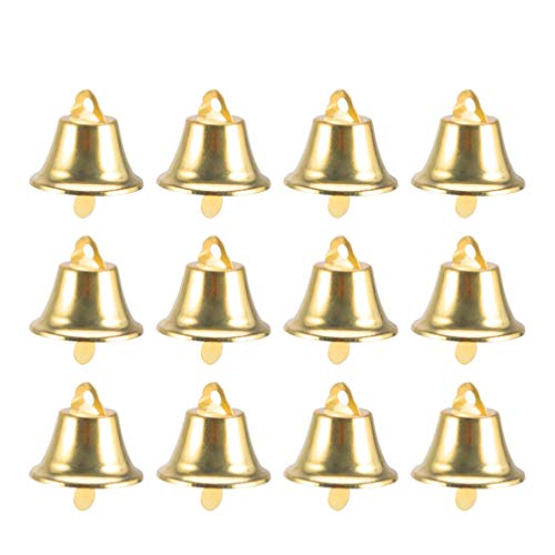 100 stücke Weihnachten Jingle Bell Handmade Weihnachtsbaum Ornament golden Glitter Glocken Schlitten Glocke DIY Handwerk Weihnachtsbaum (14mm) von Amosfun