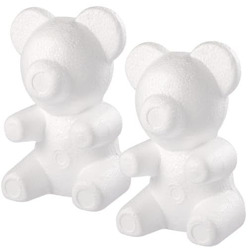 2 STÜCKE Schaum Bär Form Modellierung Polystyrol Styropor Schaum Bär Form Weiß DIY Handwerk für Arrangieren Kinder Party Dekoration von Amosfun