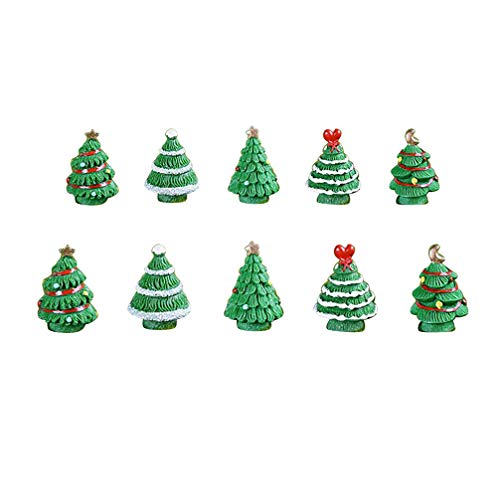 8pcs Weihnachten Miniatur Baum Ornament Harz Weihnachtsbaum Kuchen Fee Garten Dorf Haus Zubehör für Urlaub Partei begünstigt von Amosfun