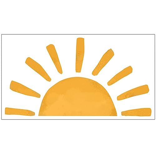 Amosfun 1 Blatt Halber Sonnen-Wandaufkleber Boho-Sonnenschein-Wandaufkleber Abziehen Und Aufkleben Sonnenaufkleber Sonnenaufgang Wandkunst Wandgemälde Spielzimmer Kinderzimmer von Amosfun