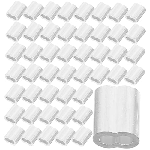 Amosfun 1 Satz Aluminium Crimp Hülsen Für Drahtseile Doppelohrige Kabelbefestigungen Geeignet Für Allgemeine Kabelbefestigung Und Transport Silberfarben 200 Stück von Amosfun