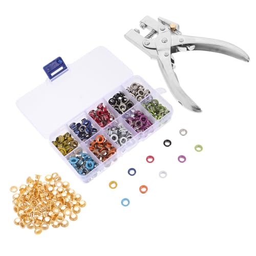Amosfun 1 Satz Ösen Werkzeug Set Teiliges Handwerkzeug für Metallösen mit Ösenzange Robustem Leichtem Design und Praktischem Aufbewahrungsbox für Stoff und Leder von Amosfun