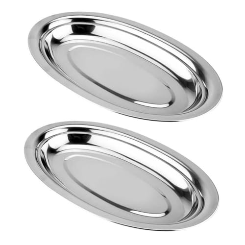 Amosfun 1 Satz Servierplatten Set Teiliges Tablett Für Steak Snacks Und Desserts Silber Für Zuhause Restaurants Und Cafés 2 Stück von Amosfun